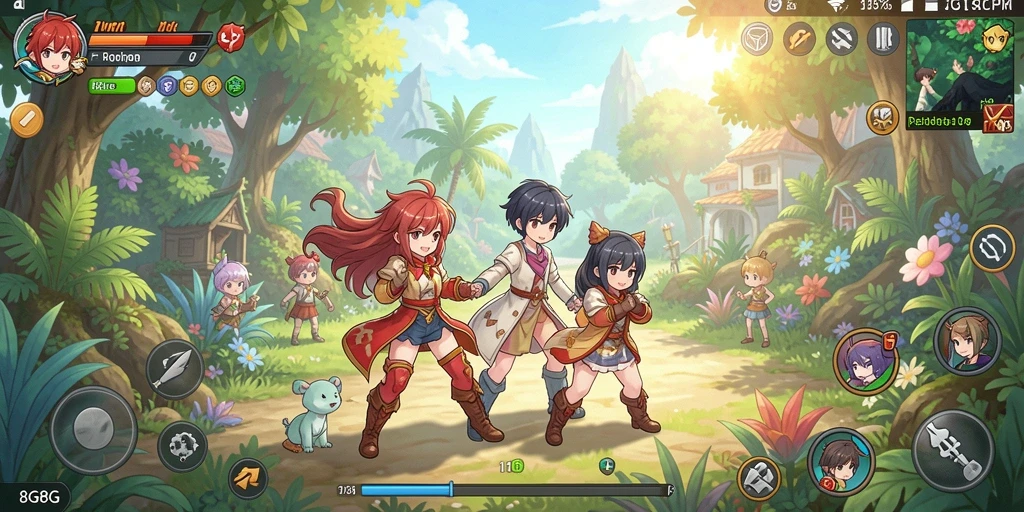 Screenshot gameplay dari petualangan Anime yang seru.