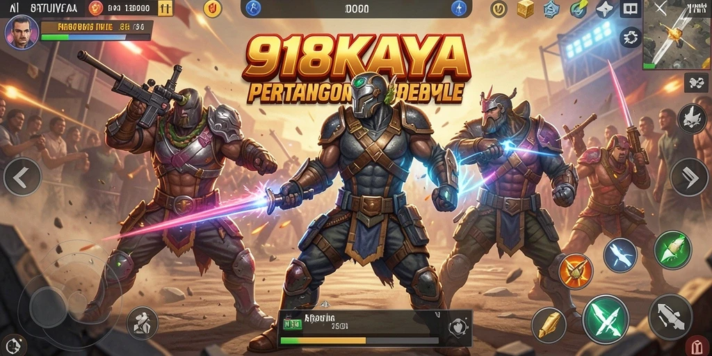 Gameplay 918KAYA dalam mode Battle Royale yang mendebarkan.