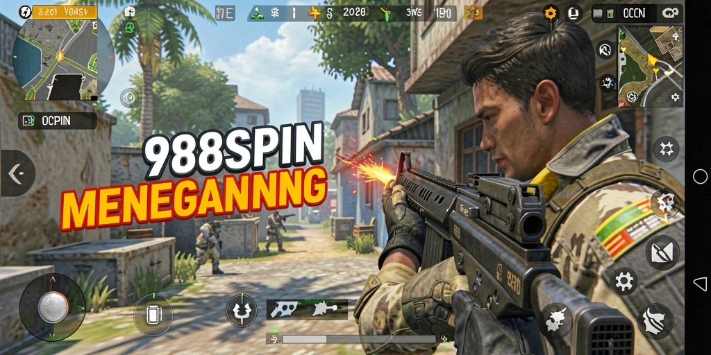 Screenshot menampilkan aksi mendebarkan dalam game FPS 98SPIN.