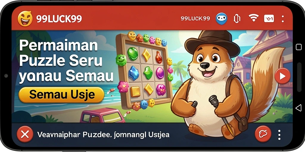 Screenshot utama 99LUCK99 menampilkan gameplay Puzzle yang mendebarkan.