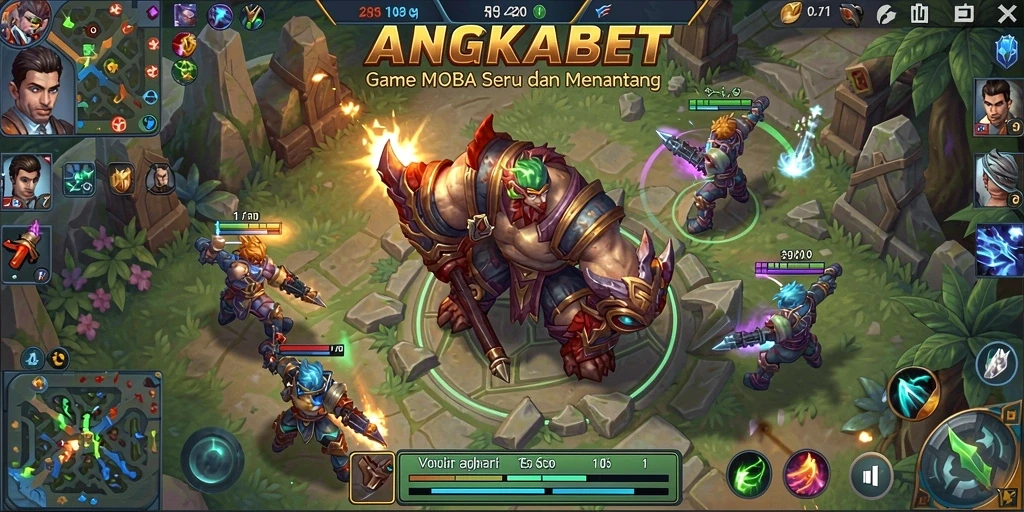 Screenshot gameplay <strong>ANGKABET</strong> yang menampilkan aksi seru dalam pertempuran MOBA.