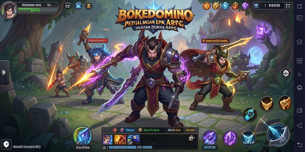 Screenshot gameplay BOKEDOMINO menampilkan pertempuran mendebarkan dan grafik yang menawan.