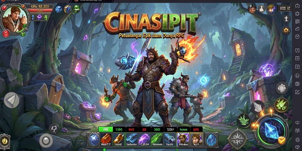 Tampilan gameplay mendebarkan dari CINASIPIT di dunia RPG.