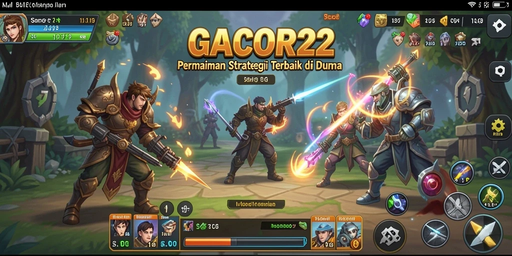 Tampilan gameplay menarik di GACOR22 dengan berbagai karakter dan strategi.