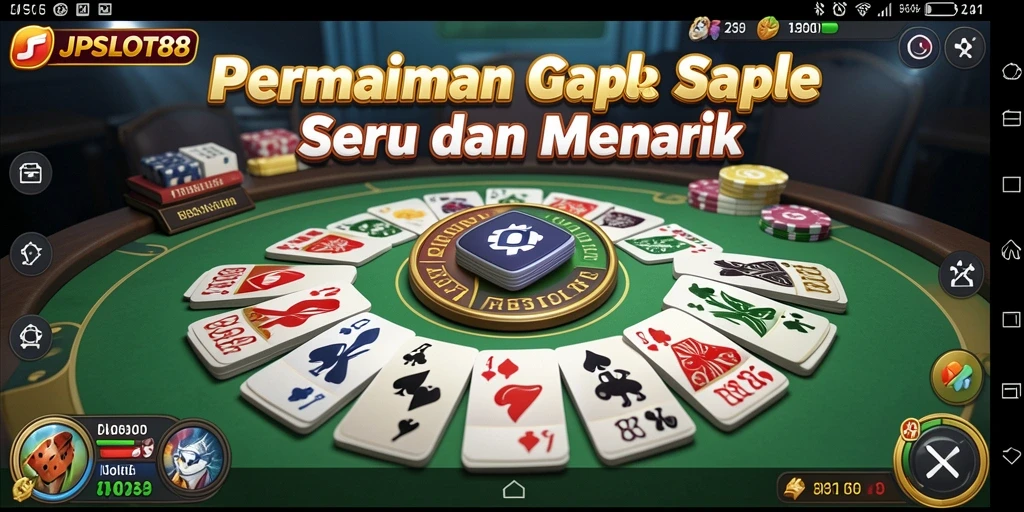 Screenshot JPSLOT88 menampilkan keseruan bermain Gaple dengan teman.