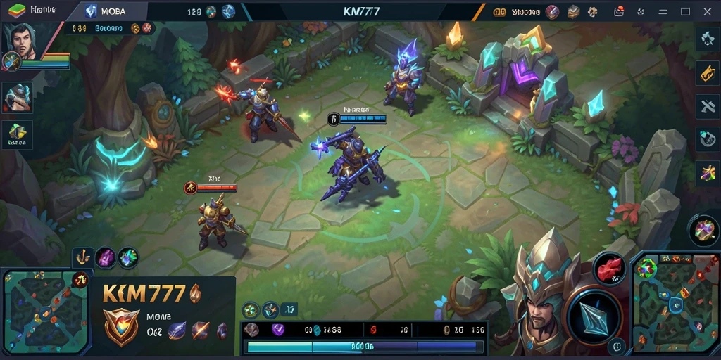 Tampilan gameplay seru di arena pertempuran MOBA.