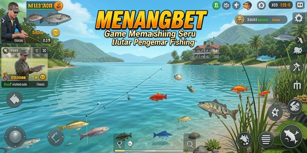 Screenshot MENANGBET menunjukkan pemain menangkap ikan dengan teknik memancing yang tepat.