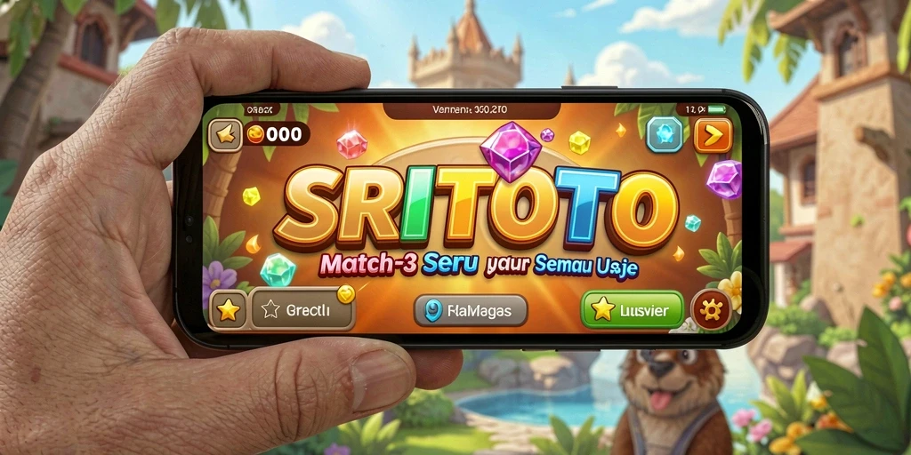Screenshot gameplay SRITOTO menampilkan elemen Match-3 yang menarik.