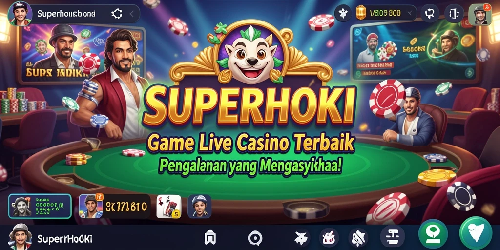 Gameplay seru dalam aplikasi SUPERHOKI dengan dealer langsung dan grafis memukau.