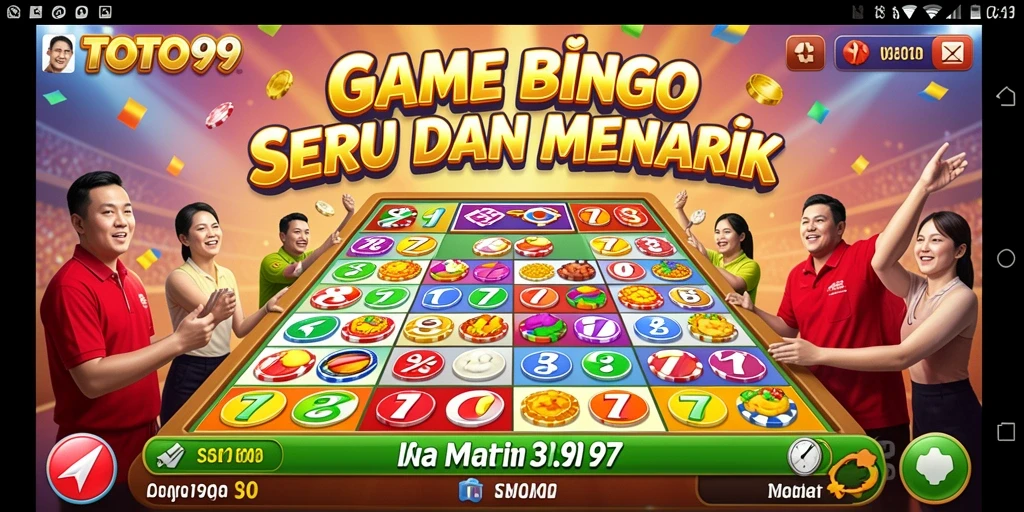 Tampilan seru dan interaktif dalam permainan Bingo TOTO99.